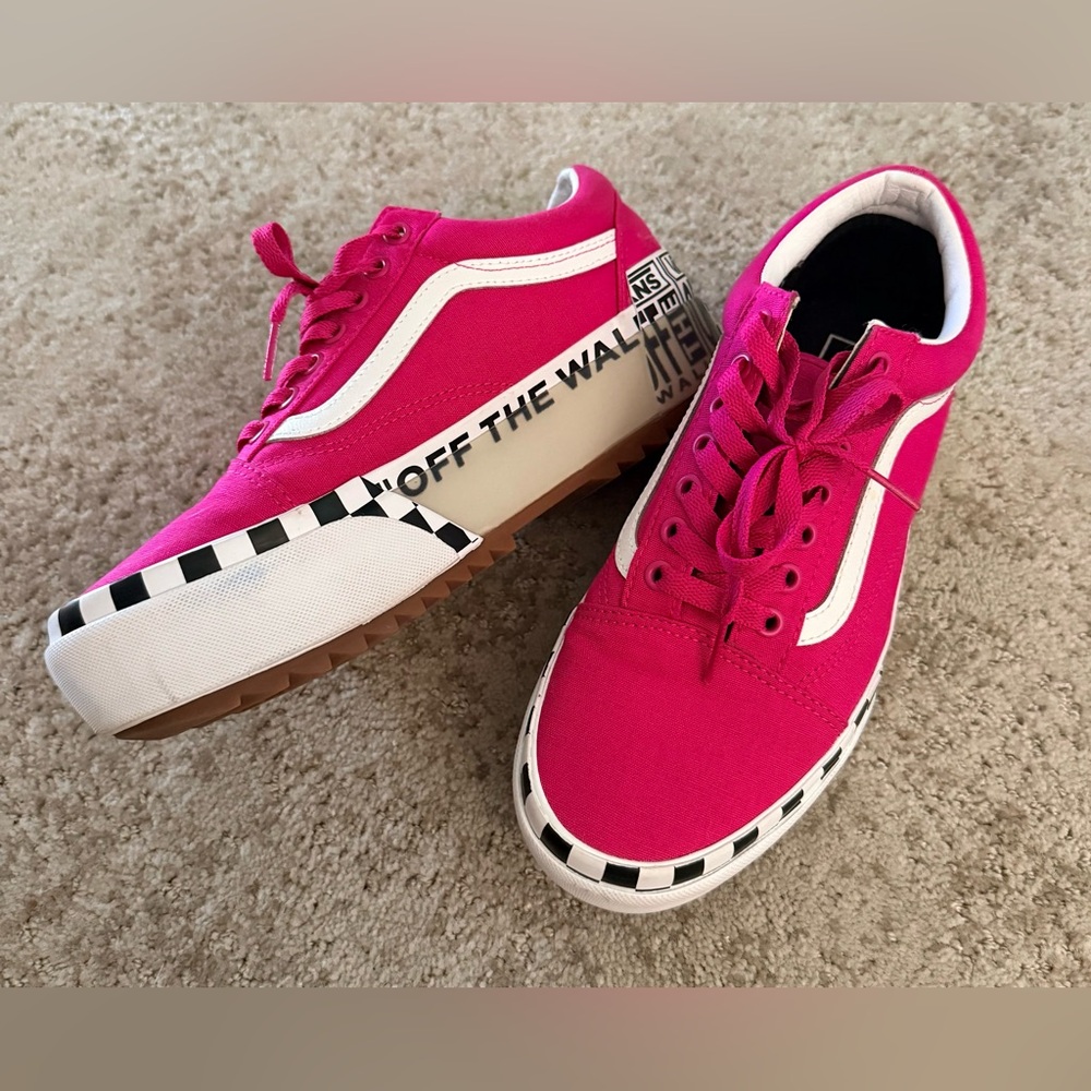 VANS OLD SKOOL STACKED LOGO STACK, CABARET, SIZE 9 WOMENS - Picture 12 of 15
